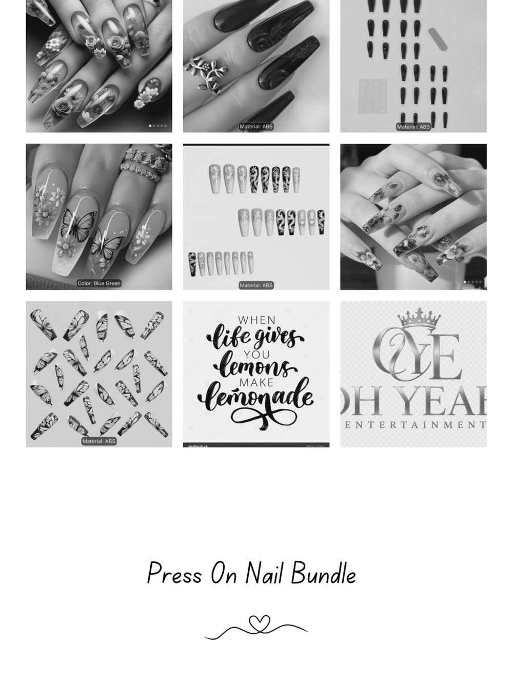 Floral & Butterfly Press-On Nail Bundle